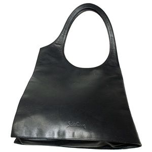 Black Leather Shoulder Bag  by Sebastian